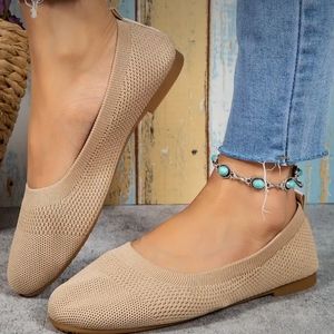 New Women's Knitted Ballet Flats w/Rubber Sole